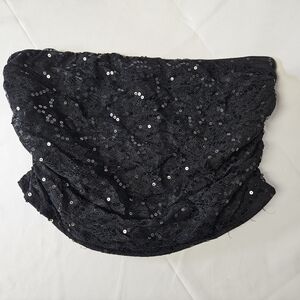 Wild‎ Fable XL Black Sequin Lace Tube Top
